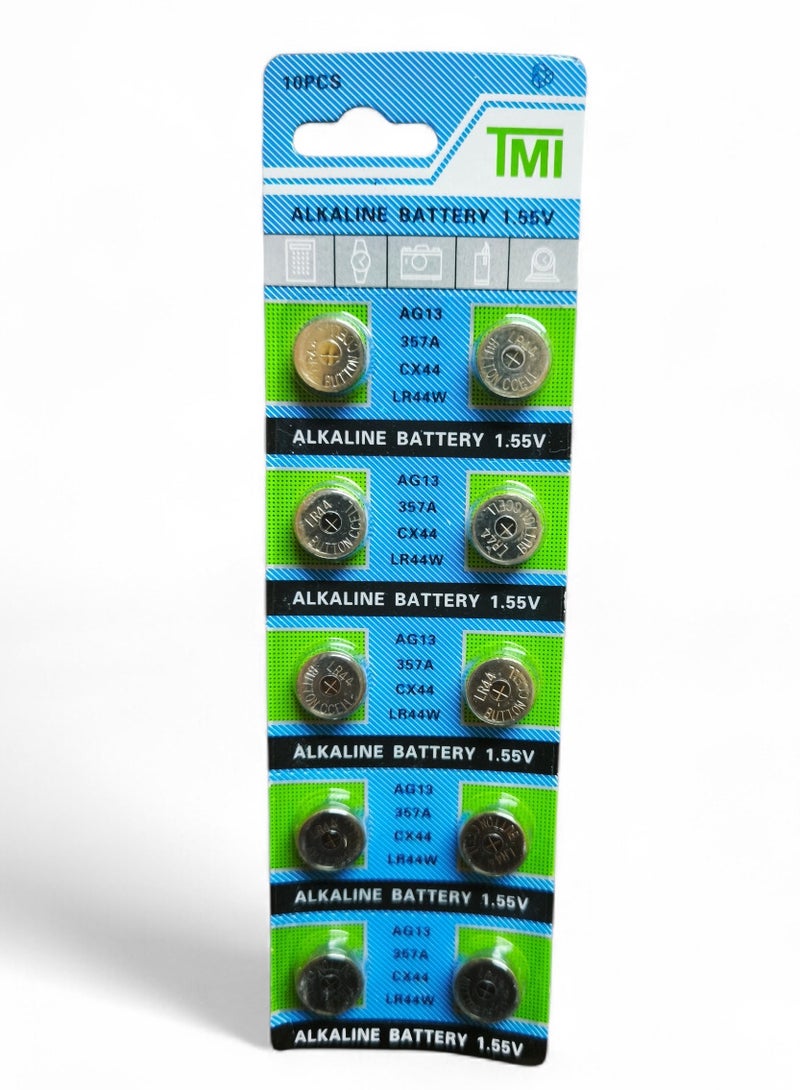 Button Cell Ag13 LR44 1.55V Alkaline Battery
